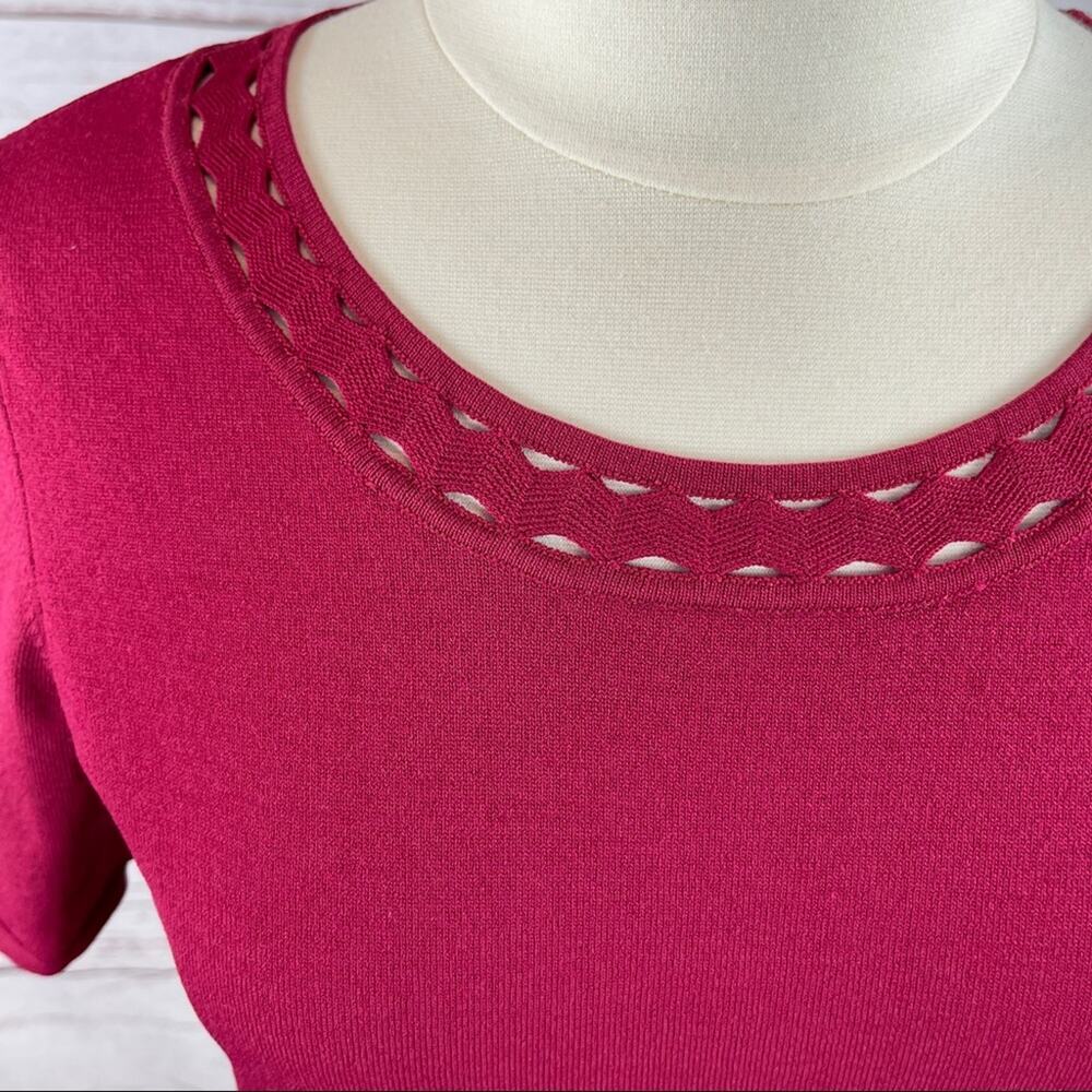 Whbm Raspberry Color Top With Unique Neckline - image 5